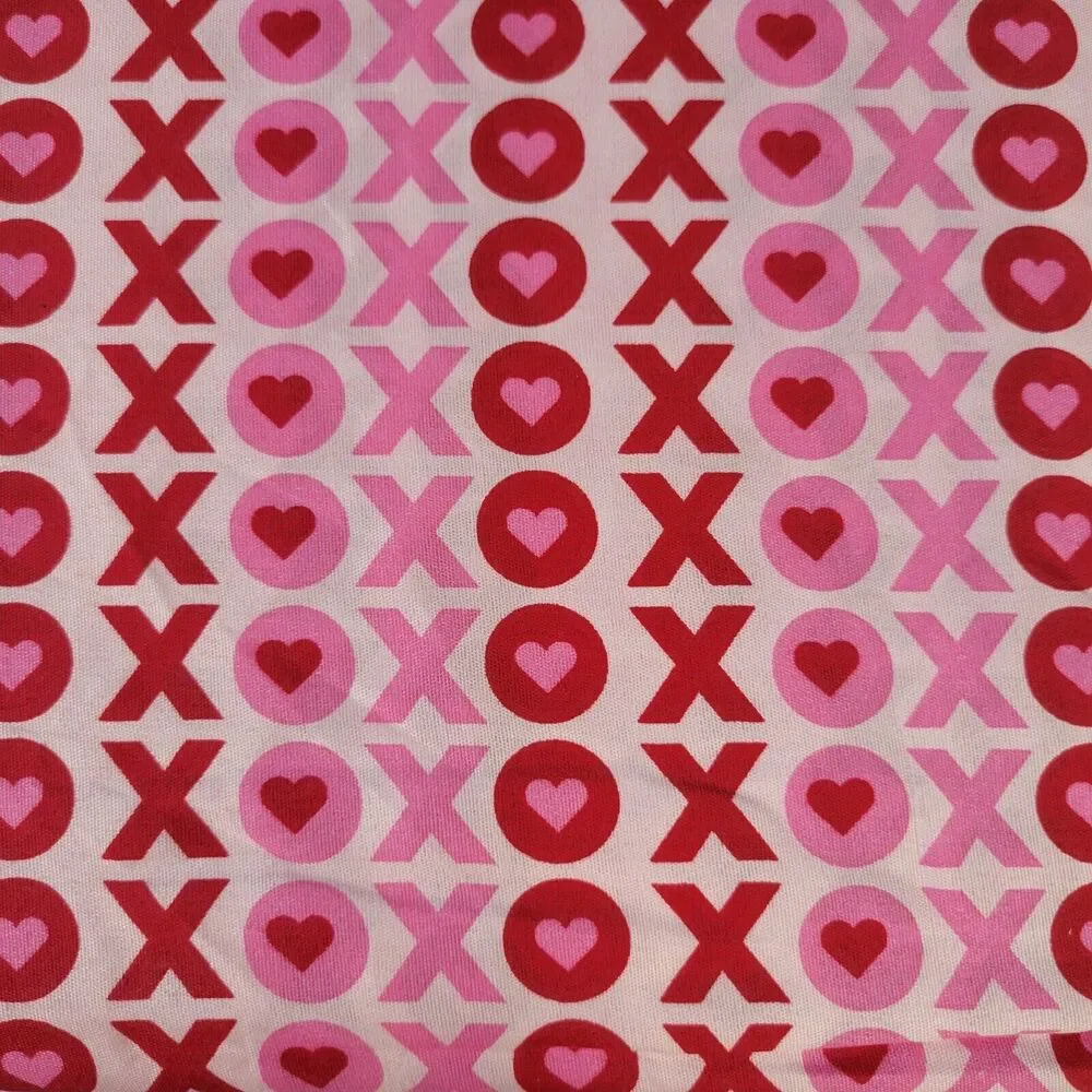 Valentines Day Red Pink XOXO KISS Love 4 piece FULL Sheets Set Girls Teen Hearts